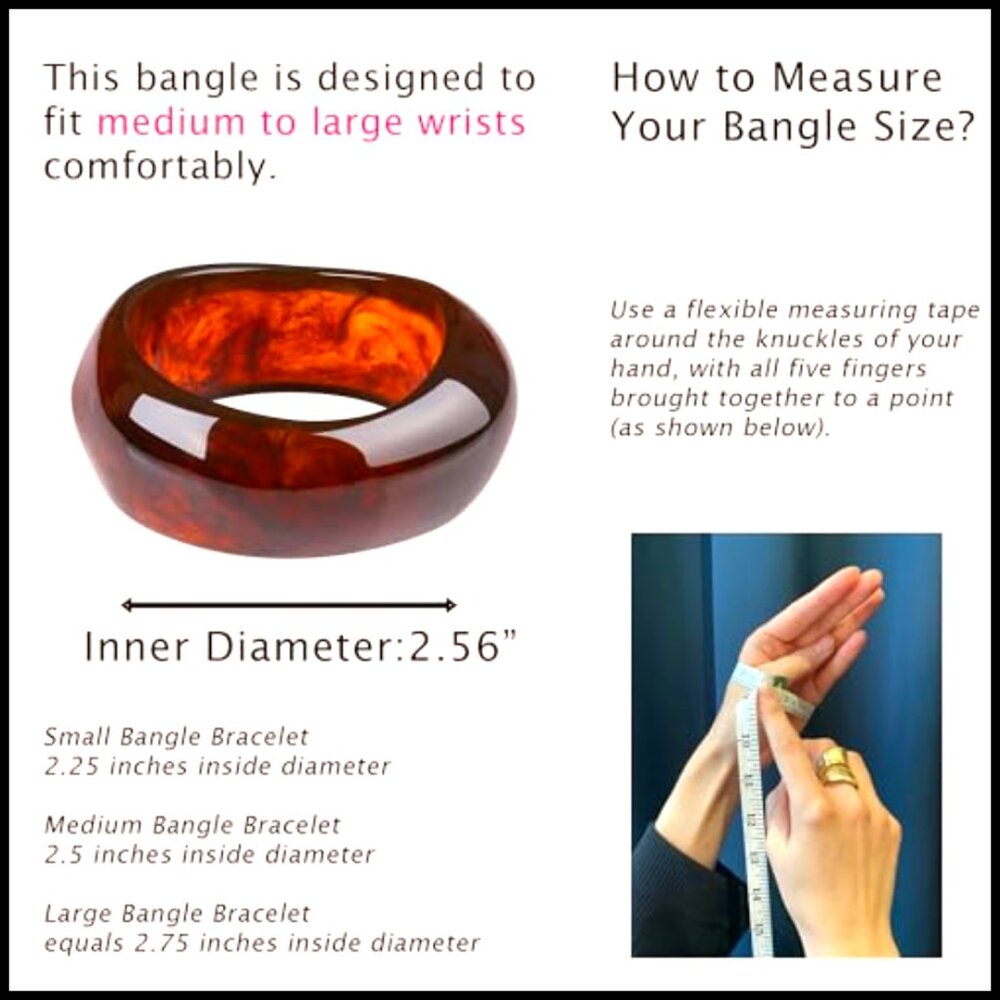 Resin Chunky Bangle Bracelets Stackable Retro Geo… - image 5